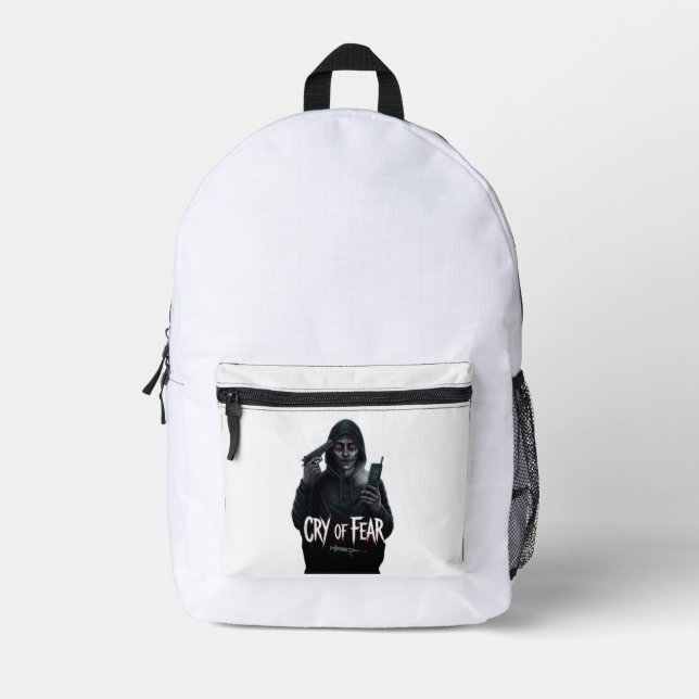 Minimalistische Navy-Blue-Grafik-Rucksack Bedruckter Rucksack (Vorderseite)