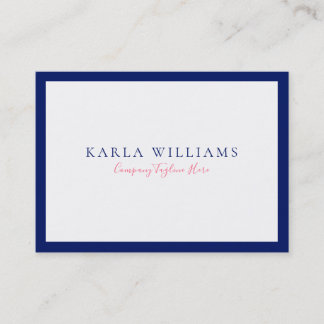 Minimalistische navy-Blue-Grenze auf Weiß Visitenkarte