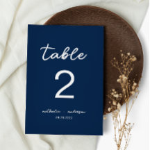 Minimalistische Navy-Script-Hochzeit