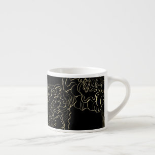 Minimalistische Nelken-Blumen-Handdrawn-Monogramm Espressotasse