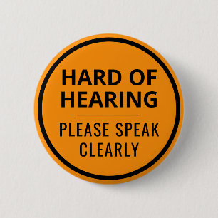 Minimalistische Neonorange-Typografie Schwerhörig Button