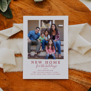 Minimalistische neue Zuhause für das Ferien-Foto Feiertagskarte
