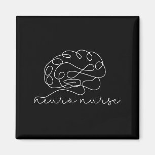 Minimalistische Neuro-Krankenschwester-Gehirn-Lini Magnet
