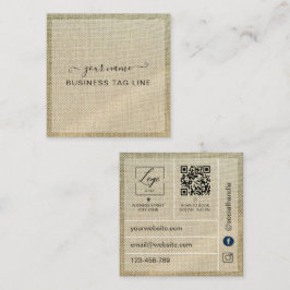 | Minimalistische neutrale Marken-Qr-Code Beige Le Quadratische Visitenkarte
