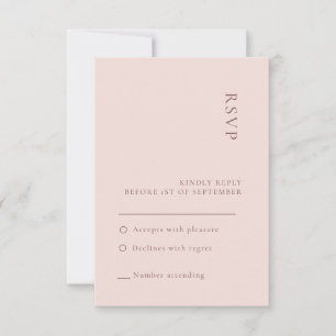 Minimalistische neutrale Rosen-Hochzeits-RSVP-Kart Einladung
