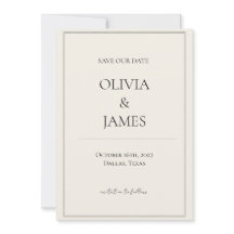 Minimalistische neutrale Save-the-Date-Karten