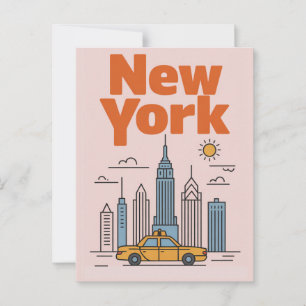 Minimalistische New York City Reise Skyline Postkarte