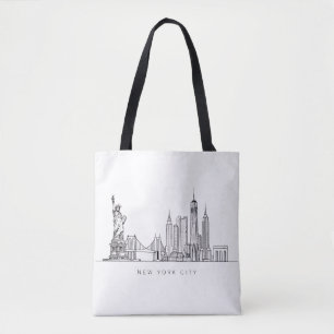 Minimalistische New Yorker Skyline-Linienkunst