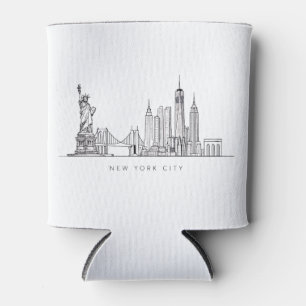 Minimalistische New Yorker Stadt-Skyline-Linienkun Dosenkühler
