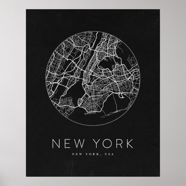 Minimalistische New Yorker Stadtdekorationskarte Poster (Vorne)