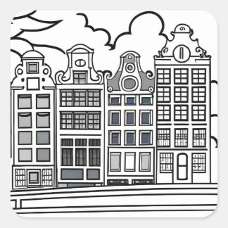 Minimalistische Niederlande Amsterdam Quadratischer Aufkleber