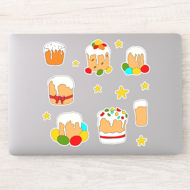 Minimalistische Niedlich Happy Oster Blume Cartoon Aufkleber (Computer)