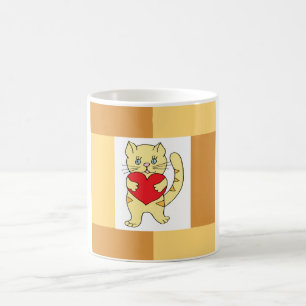 Minimalistische Niedliche I Liebe Ingwer Katzenjac Kaffeetasse