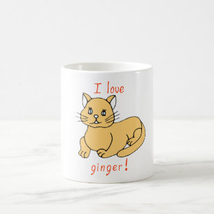 Minimalistische Niedliche I Liebe Ingwer Katzenjac Kaffeetasse