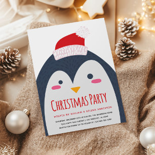 Minimalistische Niedliche Penguin Weihnachten Part Einladung