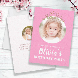 Minimalistische Niedliche Prinzessin Tiara Birthda Einladung