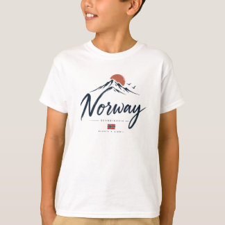 Minimalistische Norwegen-Flagge Berg T-Shirt