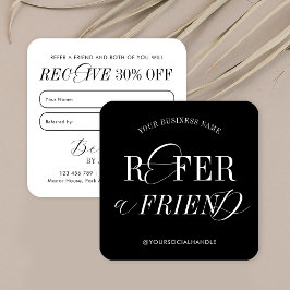 Minimalistische Nostalgie Schwarz & Weiß Weiteremp Quadratische Visitenkarte