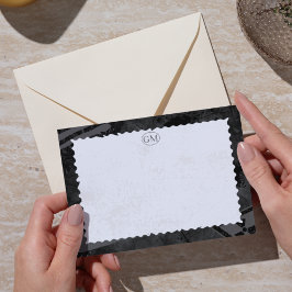 Minimalistische Notizkarte mit schwarzer und weiße Mitteilungskarte