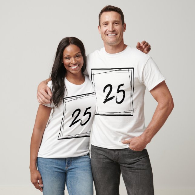 Minimalistische Nummer 25 T-Shirt (Unisex)