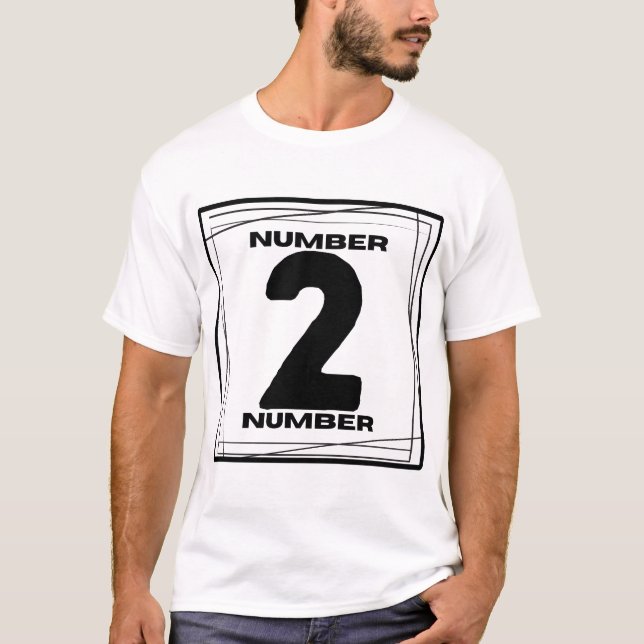 Minimalistische Nummer 2 T-Shirt (Vorderseite)