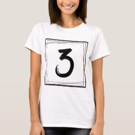 Minimalistische Nummer 3 T-Shirt