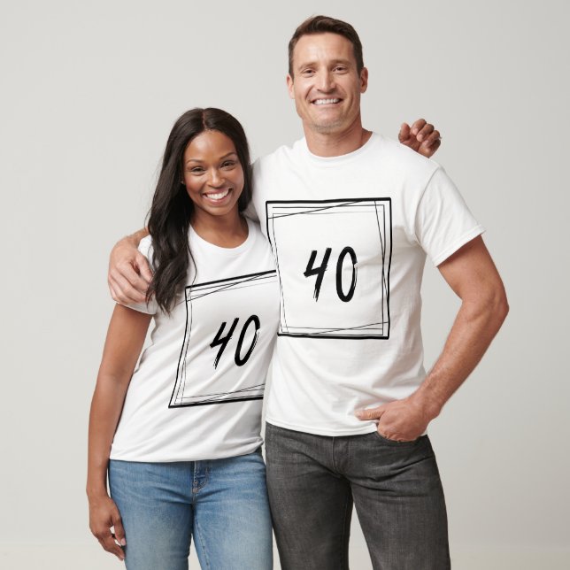 Minimalistische Nummer 40 T-Shirt (Unisex)