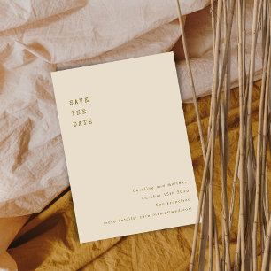 Minimalistische Ochre-Retro-Schreibmaschinen-Schri Save The Date