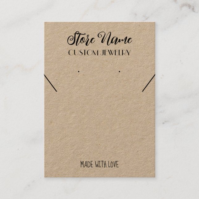 Minimalistische Ohrring-Anzeige für die Papierhals Visitenkarte (Vorderseite)