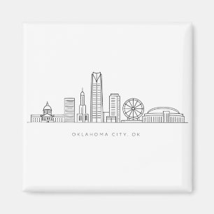 Minimalistische Oklahoma City Skyline Illustration Magnet