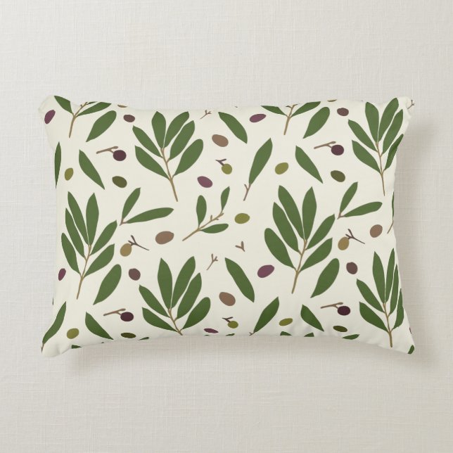 Minimalistische Öle und Branchen - nahtlos. Dekokissen (Vorderseite)