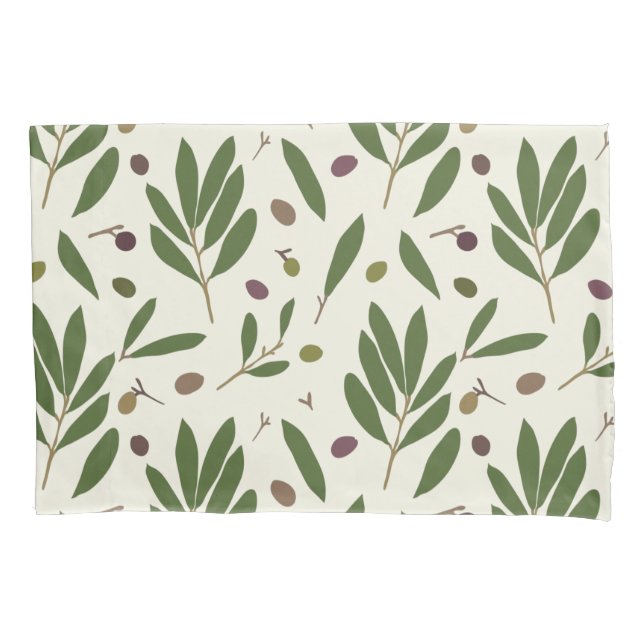 Minimalistische Öle und Branchen - nahtlos. Kissenbezug (Vorderseite)