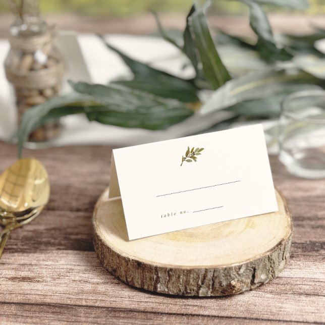 Minimalistische Olive Branch-Hochzeitskarten Platzkarte (Von Creator hochgeladen)