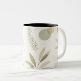 Minimalistische Oliven- und Rosmarin-Botanik-Tasse Zweifarbige Tasse