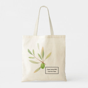 Minimalistische Olivenzweig-Feder-Tasche Tragetasche