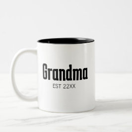 Minimalistische Oma EST Zweifarbige Tasse