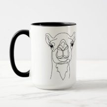 Minimalistische One-Line-Kamel-Gesicht-Tasse – Mod