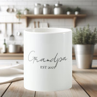 Minimalistische Opa EST 2025 Tasse | Neues Opa-Ges