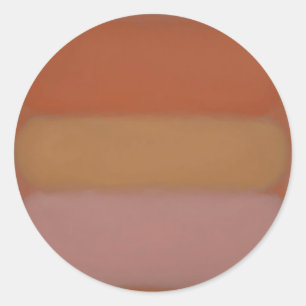 Minimalistische Orange Farbflächen Abstrakte Blöck Runder Aufkleber