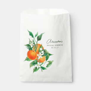 Minimalistische Orange Frucht Botanische Hochzeits Geschenktütchen