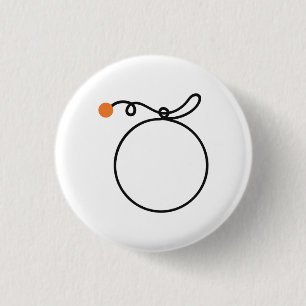 Minimalistische Orange Frucht One Line Art Orange Button