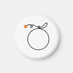 Minimalistische Orange Frucht One Line Art Orange Magnet