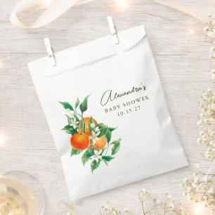 Minimalistische Orange Fruit Botanical Niedlich Ba Geschenktütchen