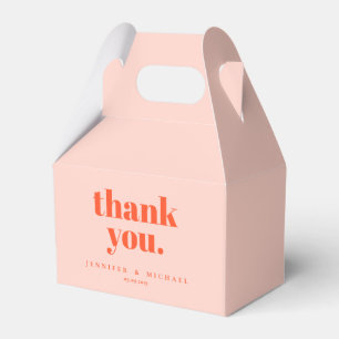 Minimalistische Orange-Pink-Signatur Danke Geschenkschachtel