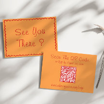 Minimalistische orange QR-Code-Hochzeitsantwort