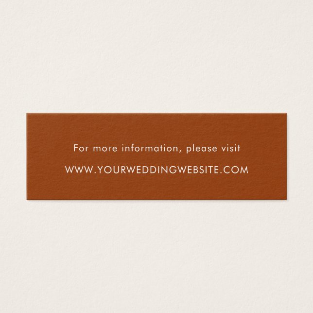 Minimalistische Orange Wedding Website Cards (Vorderseite)