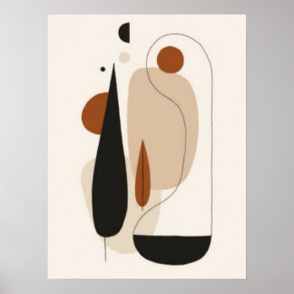 Minimalistische organische abstrakte Wandkunst | S Poster
