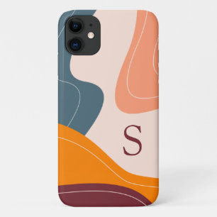 Minimalistische organische Formen Wellen Monogramm Case-Mate iPhone Hülle