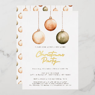 Minimalistische Ornamente Weihnachten Party Einlad Folien Feiertagskarte