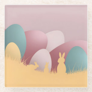 Minimalistische Osterform Glasuntersetzer